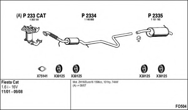 FENNO FO504 Exhaust System